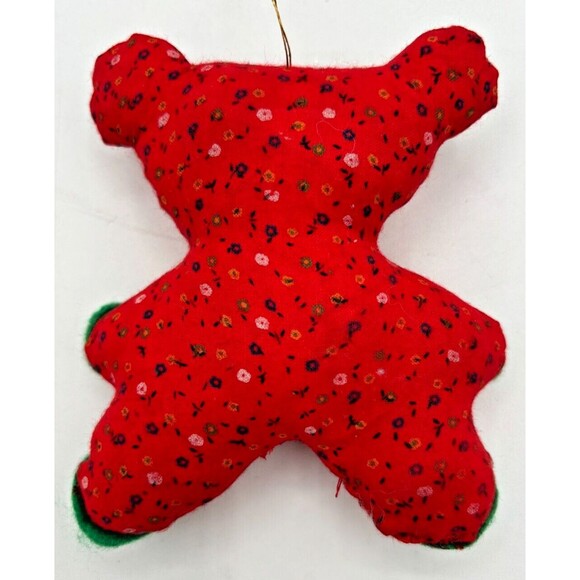 Vintage Handcrafted Fabric Christmas Ornaments Set of 7 Embroidered Farmhouse - Picture 5 of 16